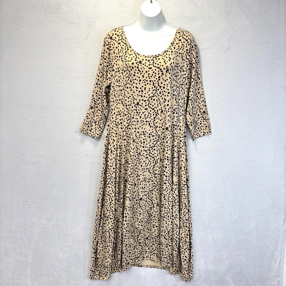 Truth + Style Modal Blend Trapeze Swing‎ Midi Dress Womens Medium Beige Jersey